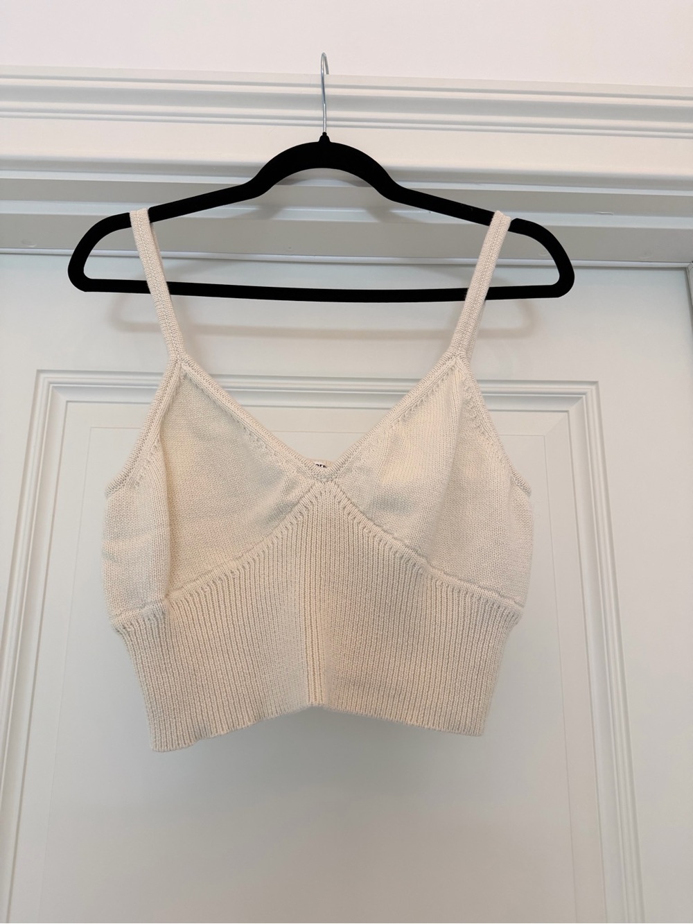 Reformation Cream Knit Cardigan & Crop Tank Set size L - Picture 5 of 7